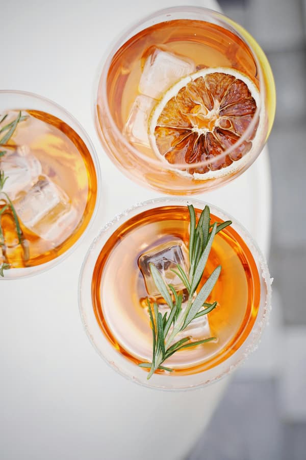 A stylishly garnished craft cocktails