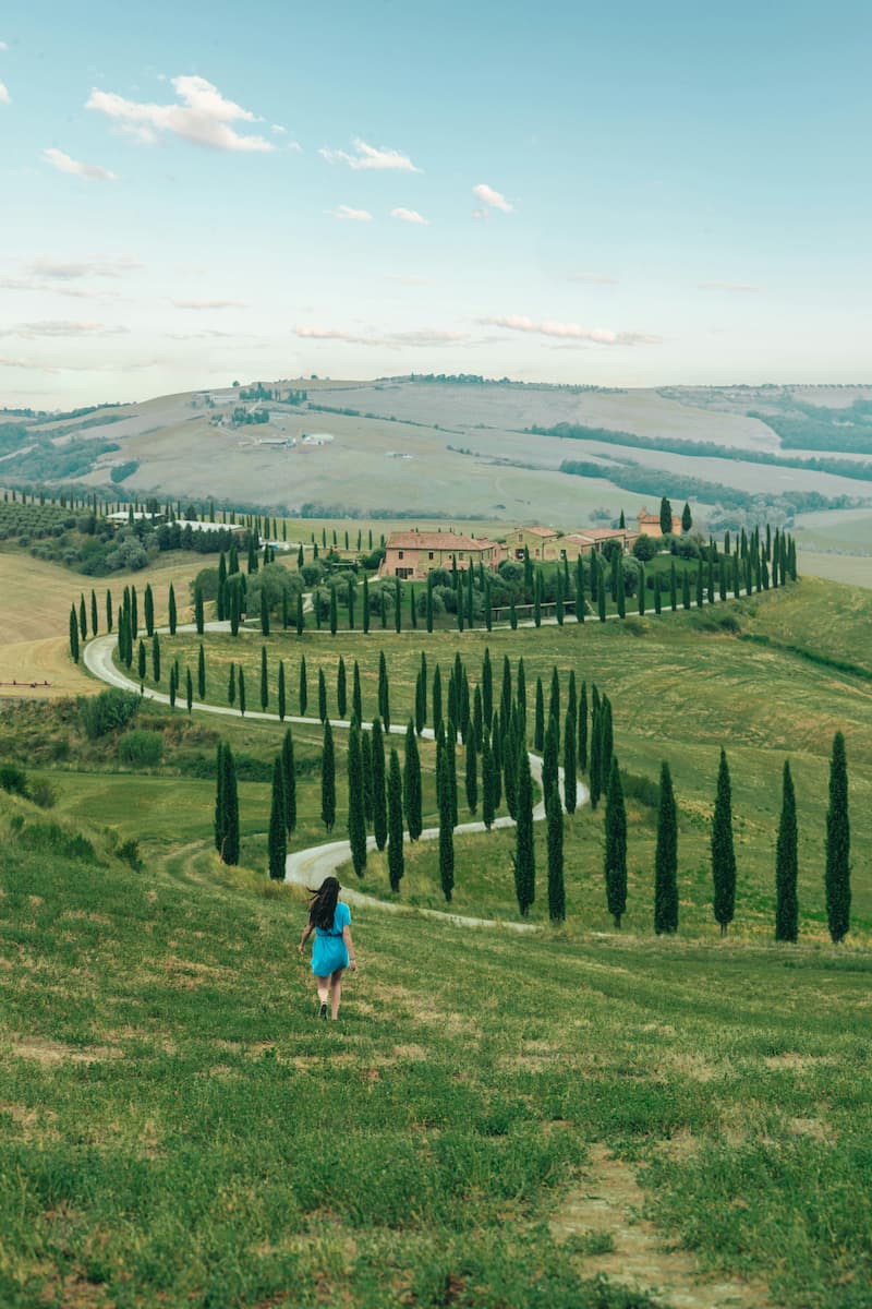 Rolling hills of the Tuscany wine region in Italy